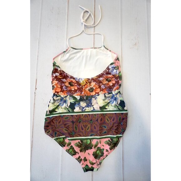 Clover Canyon Swim Multicolor One-Piece Cut-Out Halter Swimsuit, Size S - Picture 4 of 8
